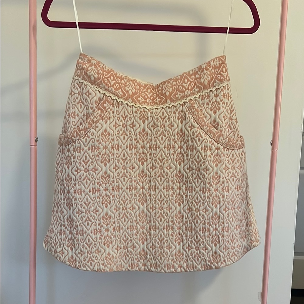 Free people Pink and Cream Patterned Skirt